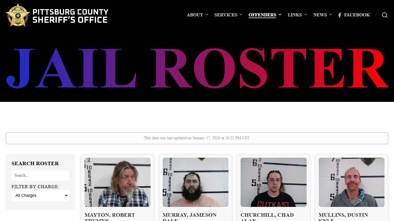 Jail Roster - Pittsburg County Sheriff's Office